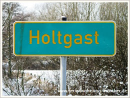 Ortsschild Winter Holtgast